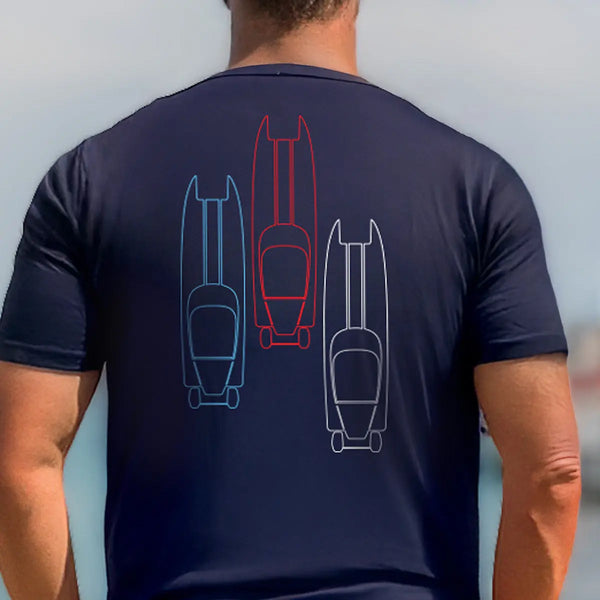 TriColor Run Offshore Edition Boating T-Shirt - Roostertails