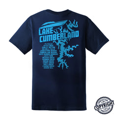 LAKE CUMBERLAND Map –  Men's Performance Boating T-Shirt