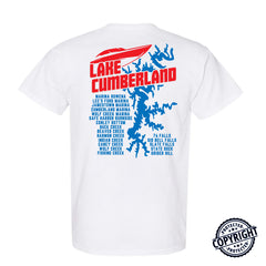 LAKE CUMBERLAND Map –  Men's Performance Boating T-Shirt