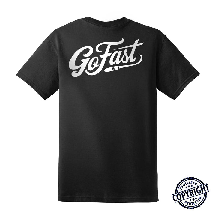 GoFast Boating T-Shirt on Charcoal Shirt
