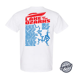 LAKE OF THE OZARKS Map –  Men's Performance Boating T-Shirt