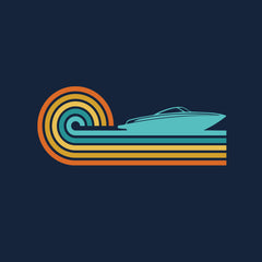 Retro Wave –  Men's Performance Boating T-Shirt