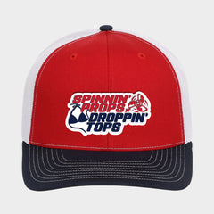 Spinnin' Props N' Droppin' Tops - PVC Patch Trucker Hat - Red