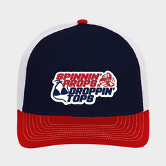 Spinnin' Props N' Droppin' Tops - PVC Patch Trucker Hat - Navy