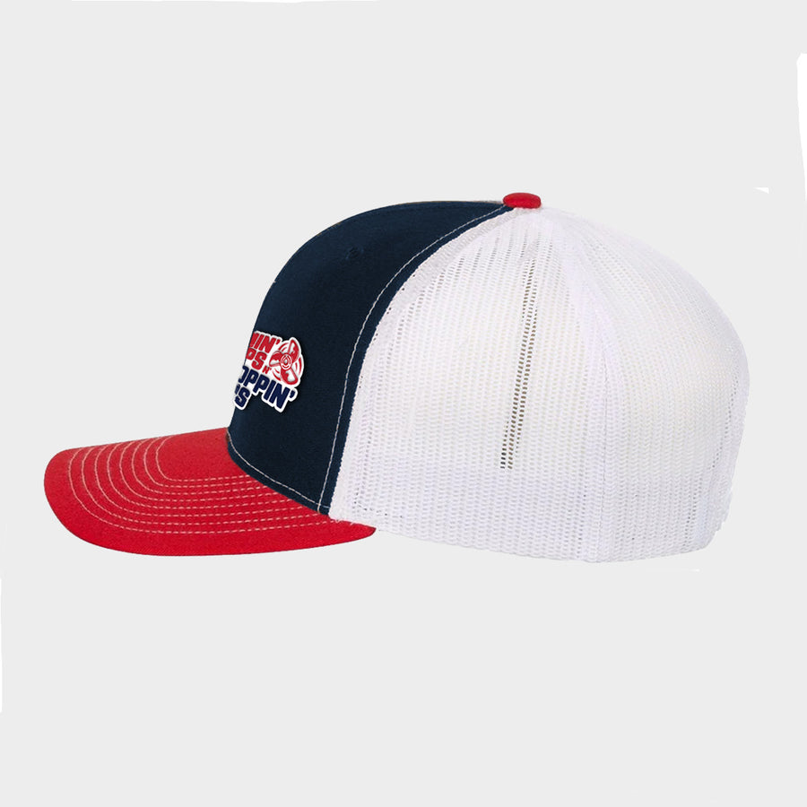 Spinnin' Props N' Droppin' Tops - PVC Patch Trucker Hat - Navy