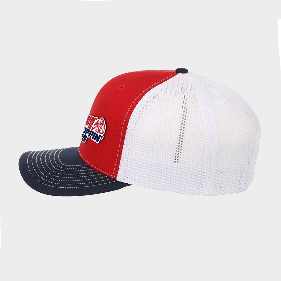 Spinnin' Props N' Droppin' Tops - PVC Patch Trucker Hat - Red