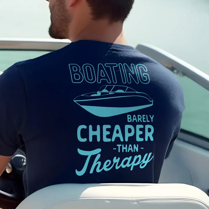 Boating: Barely Cheaper than Therapy Boating T-Shirt - Roostertails