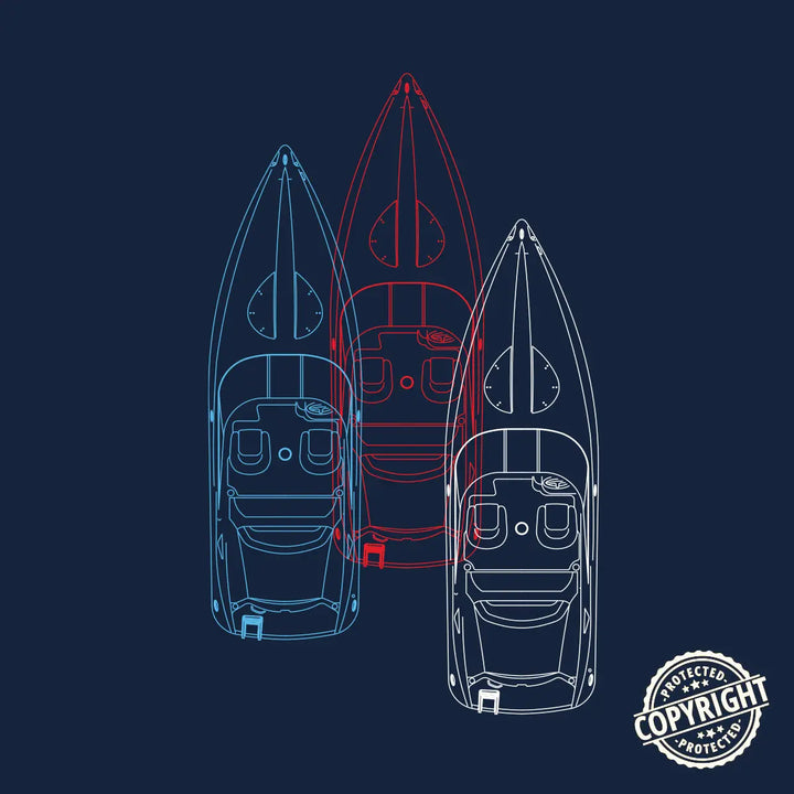 TriColor Run Boating T-Shirt - Roostertails